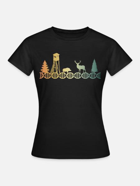 Hochsitz Jäger Jagen DNA - Frauen T-Shirt - Schwarz