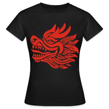 Tête de dragon chinois (rouge) - T-shirt Femme - noir - Devant - AI Model Female 172 dark (172cm)