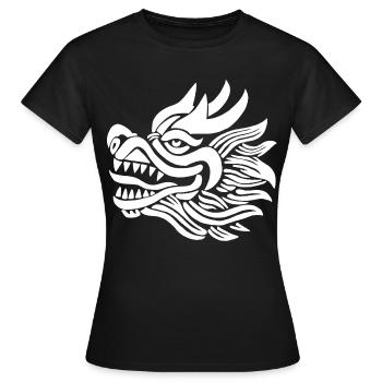 Tête de dragon chinois (blanc) - T-shirt Femme - noir - Devant - AI Model Female 172 dark (172cm)