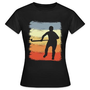 Vintage Feldhockey - Frauen T-Shirt - Schwarz - Vorne - AI Model Female 172 dark (172cm)