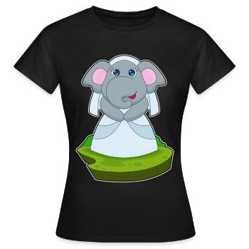 Elefant Braut Schleier Hochzeit - Frauen T-Shirt - Schwarz - Vorne - AI Model Female 172 dark (172cm)