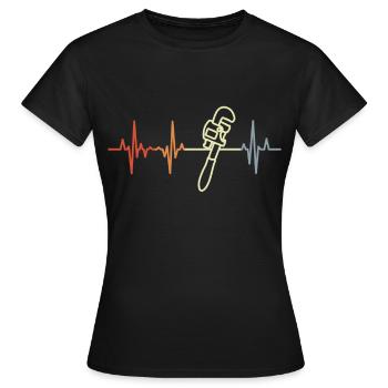 Rohrzange Herzklopfen - Frauen T-Shirt - Schwarz - Vorne - AI Model Female 172 dark (172cm)