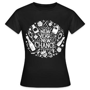Nouvel An Nouvelle Chance Réveillon du Nouvel An Chance W - T-shirt Femme - noir - Devant - AI Model Female 172 dark (172cm)
