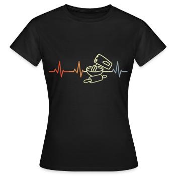 Küchenhelfer Pulsschlag - Frauen T-Shirt - Schwarz - Vorne - AI Model Female 172 dark (172cm)
