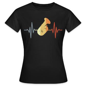 Battement de cœur du tuba - T-shirt Femme - noir - Devant - AI Model Female 172 dark (172cm)