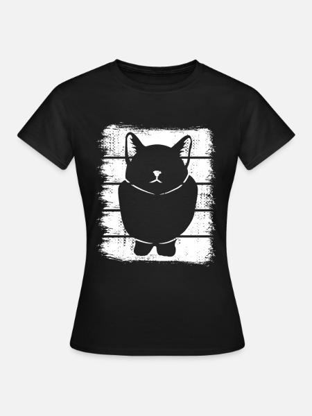 Katze Skizze - Frauen T-Shirt - Schwarz