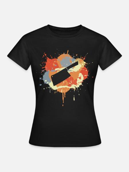 Hackbeil Zeichnung - Frauen T-Shirt - Schwarz