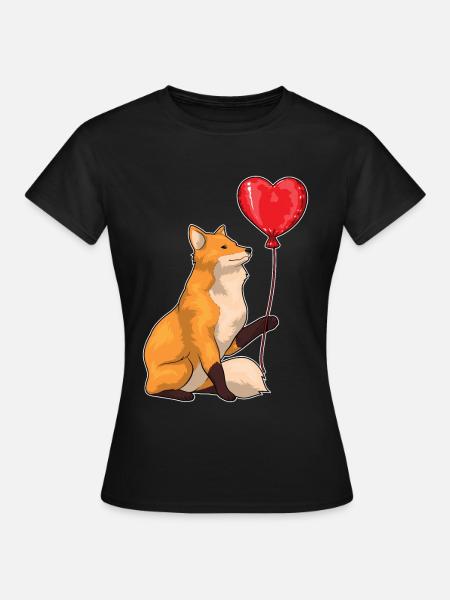 Fuchs Luftballon - Frauen T-Shirt - Schwarz