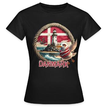 Danemark - Danemark - T-shirt Femme - noir - Devant - AI Model Female 172 dark (172cm)
