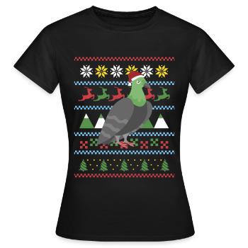 Colombe de Noël laide - T-shirt Femme - noir - Devant - AI Model Female 172 dark (172cm)