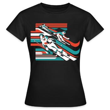 Ski Sports d’hiver Neige Hiver - T-shirt Femme - noir - Devant - AI Model Female 172 dark (172cm)