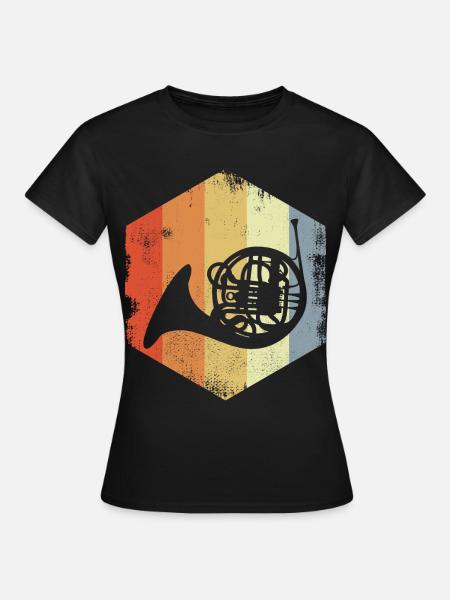 Horn Retro Look - Frauen T-Shirt - Schwarz