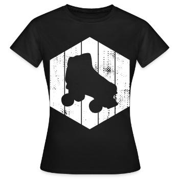 Roller Skates Sketch - Women's T-Shirt - black - Front - AI Model Female 172 dark (172cm)