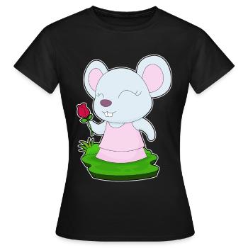 Mouse Rose - T-shirt Femme - noir - Devant - AI Model Female 172 dark (172cm)