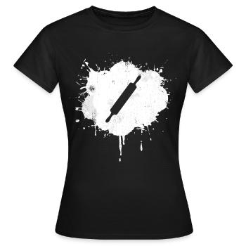 Dessin de rouleau à pâtisserie - T-shirt Femme - noir - Devant - AI Model Female 172 dark (172cm)