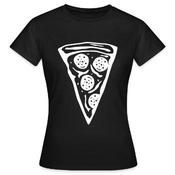 Tranche de pizza - T-shirt Femme - noir - Devant - AI Model Female 172 dark (172cm)