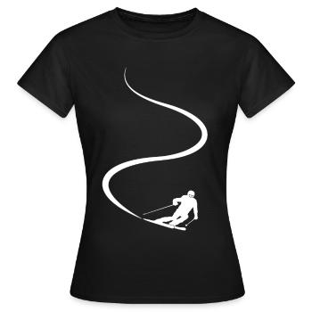 Piste de ski, Après-ski, Sports d’hiver, Vacances au ski - T-shirt Femme - noir - Devant - AI Model Female 172 dark (172cm)