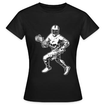 Lacrosse Spieler - Frauen T-Shirt - Schwarz - Vorne - AI Model Female 172 dark (172cm)