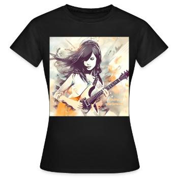 Fille Qui Aime La Musique 2 - T-shirt Femme - noir - Devant - AI Model Female 172 dark (172cm)