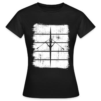 Ruderboot Skizze - Frauen T-Shirt - Schwarz - Vorne - AI Model Female 172 dark (172cm)