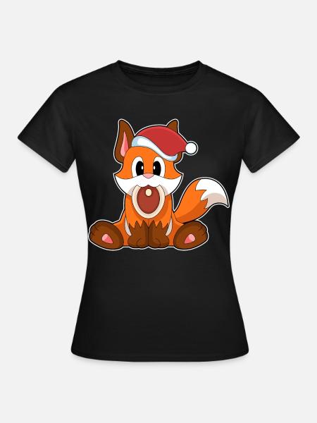 Fuchs Weihnachten Fleisch - Frauen T-Shirt - Schwarz