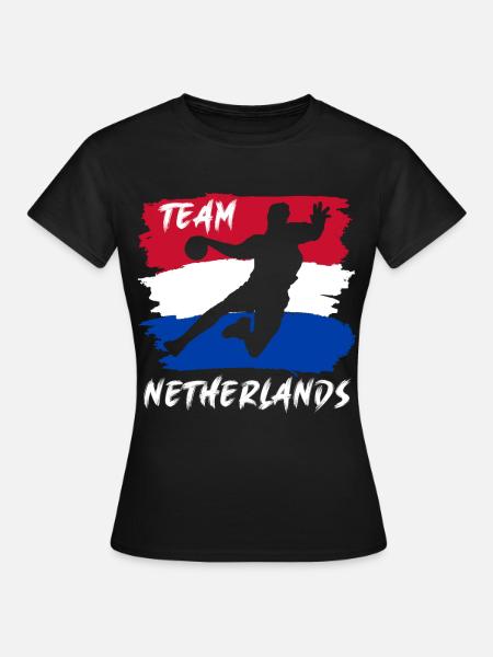 Handballmannschaft Niederlande - Frauen T-Shirt - Schwarz