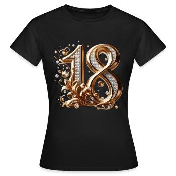 18 Jahre Gold Diamanten 18. Geburtstag Geschenk - Frauen T-Shirt - Schwarz - Vorne - AI Model Female 172 dark (172cm)