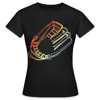 Gants de baseball Vintage Look - T-shirt Femme - noir - Devant - AI Model Female 172 dark (172cm)