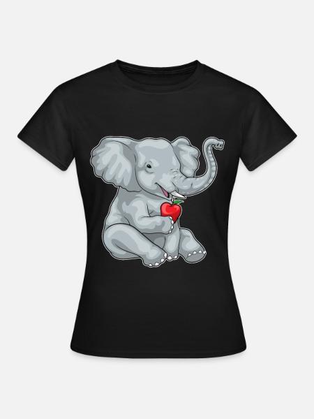 Elefant Apfel  - Frauen T-Shirt - Schwarz