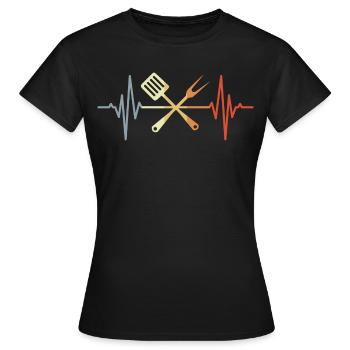 Palpitations de cuillère en bois - T-shirt Femme - noir - Devant - AI Model Female 172 dark (172cm)