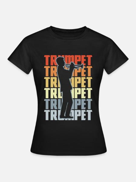 Retro Trompete - Frauen T-Shirt - Schwarz