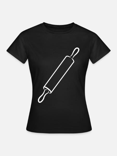 Nudelholz Zeichnung - Frauen T-Shirt - Schwarz