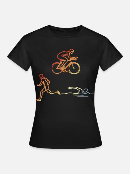 Vintage triatleet - Vrouwen T-shirt - zwart