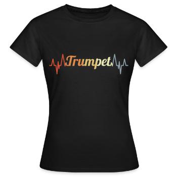 Trompete Herzklopfen - Frauen T-Shirt - Schwarz - Vorne - AI Model Female 172 dark (172cm)