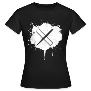 Pen ruler - Women's T-Shirt - black - Front - AI Model Female 172 dark (172cm)