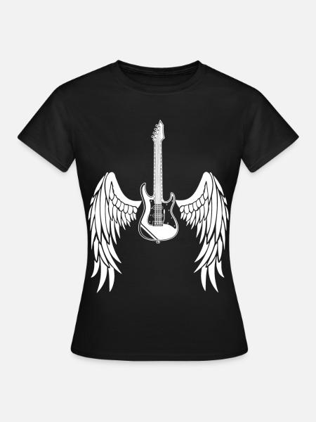 Geflügelte Gitarre - Frauen T-Shirt - Schwarz