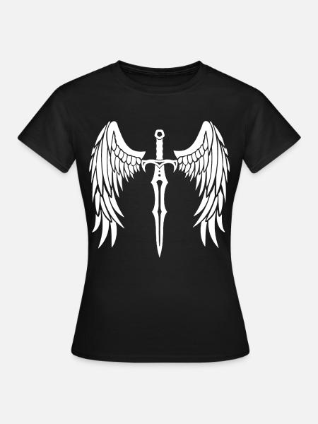 Geflügeltes Schwert - Frauen T-Shirt - Schwarz