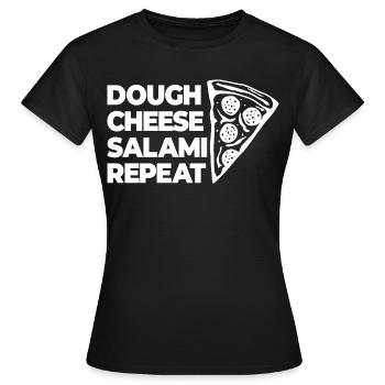 Dough Cheese Salami Again - Women's T-Shirt - black - Front - AI Model Female 172 dark (172cm)