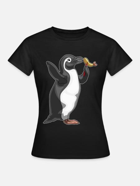 Pinguin Fisch Tempura - Frauen T-Shirt - Schwarz