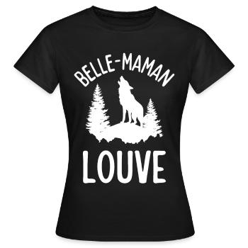 Louve hurlante en forêt - T-shirt Femme - noir - Devant - AI Model Female 172 dark (172cm)