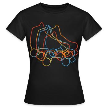 Retro Roller Skates - Women's T-Shirt - black - Front - AI Model Female 172 dark (172cm)