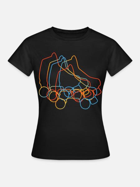 Retro Rollschuhe - Frauen T-Shirt - Schwarz