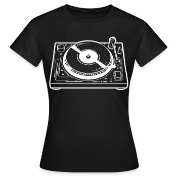 DJ Turntable - Frauen T-Shirt - Schwarz - Vorne - AI Model Female 172 dark (172cm)