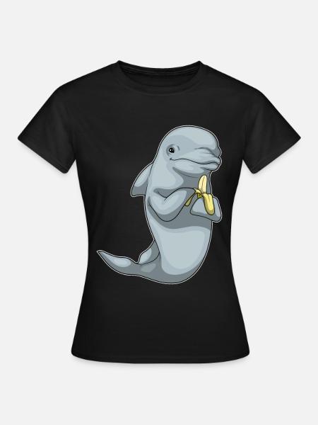 Delfin Banane  - Frauen T-Shirt - Schwarz