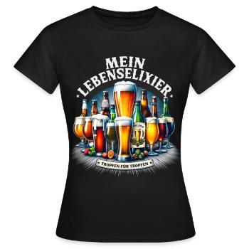 Bier Mein Lebenselixier Liebhaber Trinker Party - Frauen T-Shirt - Schwarz - Vorne - AI Model Female 172 dark (172cm)