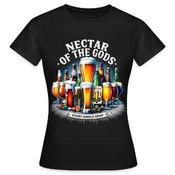 Bier Nectar of the Gods Liebhaber Trinker Party - Frauen T-Shirt - Schwarz - Vorne - AI Model Female 172 dark (172cm)