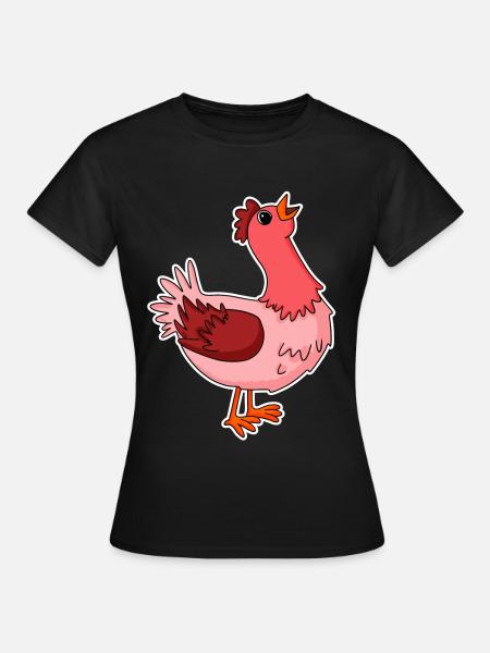 Huhn Motiv Tier - Frauen T-Shirt - Schwarz