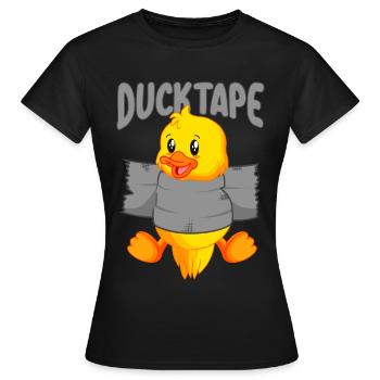 Ruban adhésif Duck | Canetons avec ruban adhésif - T-shirt Femme - noir - Devant - AI Model Female 172 dark (172cm)