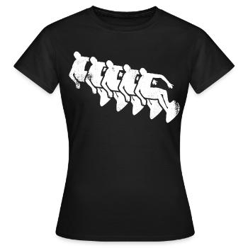 Wellenreiter Zeichnung - Frauen T-Shirt - Schwarz - Vorne - AI Model Female 172 dark (172cm)