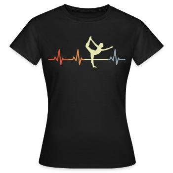 Yoga Kardiogramm - Frauen T-Shirt - Schwarz - Vorne - AI Model Female 172 dark (172cm)